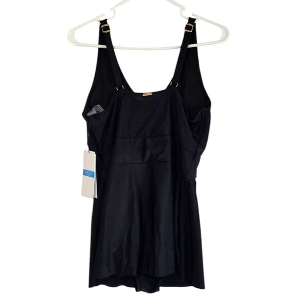 Simply Fit One Piece Empire Swim Dress Tummy Control Size XL Swimsuit New w/ Tag - Picture 2 of 7